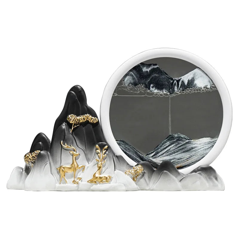 Quicksand Painting Creative Hourglass New Chinese Light Luxury Decoration TV Cabinet Living Room Wine Cabinet Decoration Oasis Select