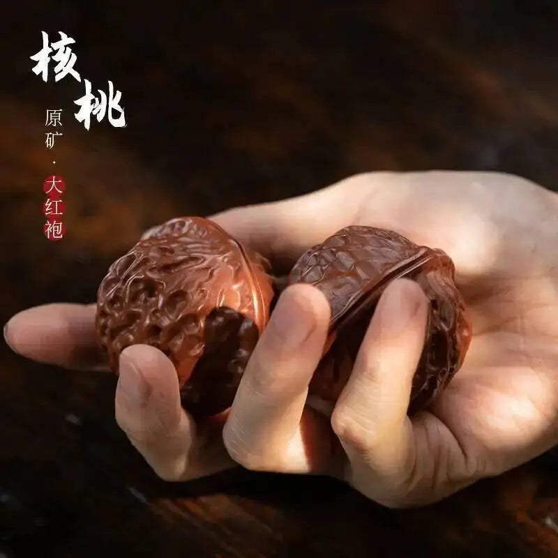 Zisha Tea Pet Walnut Small Ornament Cultural Plaything Playing Walnut Wealth-attracting Sculpture Tea Play Oasis Select