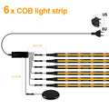 12V Dimming Touch Sensor Wall Lights Black PCB LED Lamp for Indoor Popular Acoustic Grille Panel Ambinet Decor Lighting Closet Oasis Select 6x COB Strip Kit 3M 9.84FT USA Power Plug|Neutral White