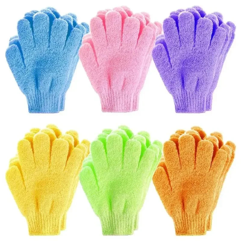1/2pair Five Fingers Bath Gloves Household Shower Scrub Body Wash Children Home Supply Elastic Wipe Back Bathing Cleaning Gloves Oasis Select