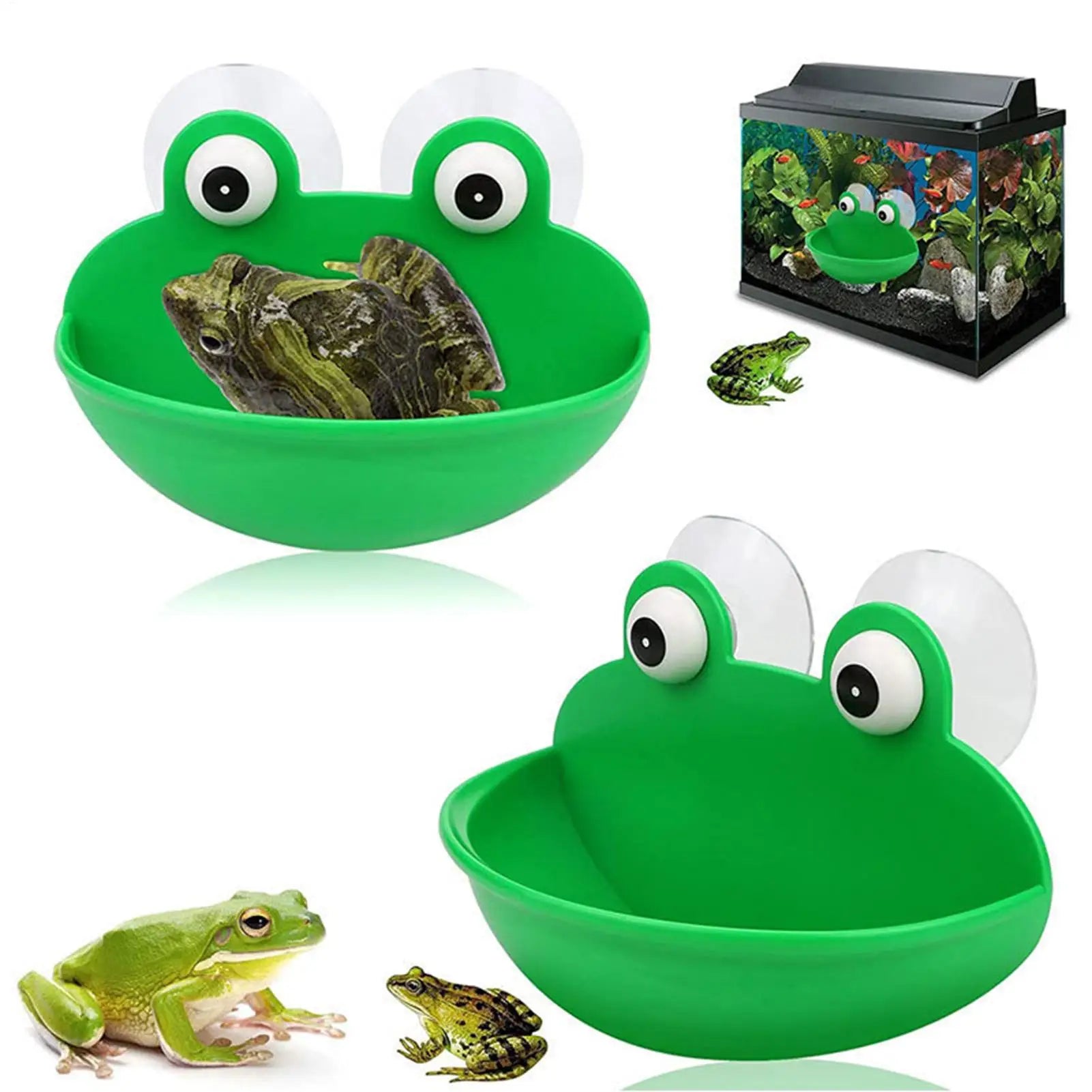 Frog Habitat Frog Holder Suction Cup Reptile Basking Area Resting Terrace Suction Cups Tank Decor ank Aquarium Aquascape Oasis Select