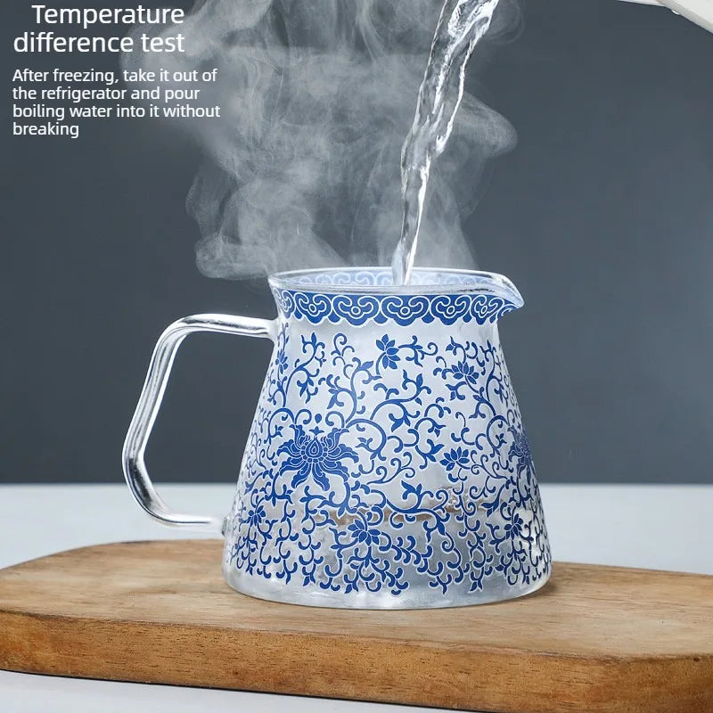 Coffee Pot Blue and White Porcelain Glass Coffee Filter Cup Home Store Drinking Utensils High Temperature Resistance Oasis Select
