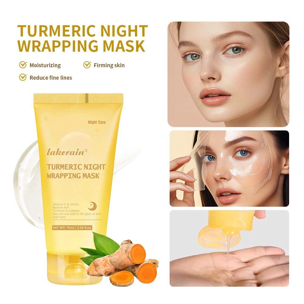 Overnight Wrapping Peel Off Mask Kojic Acid Turmeric Nourishes Hydrolyzed Collagen Glowing Skin Skin Firmnes Korean Skincare Oasis Select