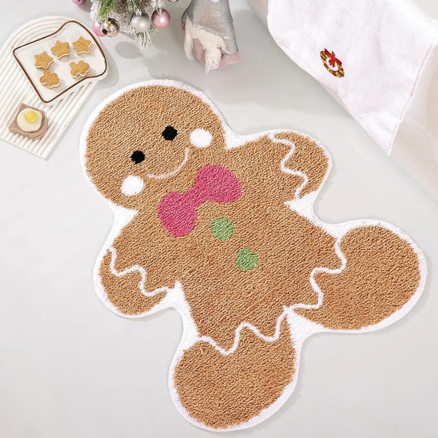 Nordic Irregular-shaped Christmas Series Faux Cashmere Floor MATS Home Decorative Bathroom Absorbent MATS Oasis Select Man-1 40 60cm