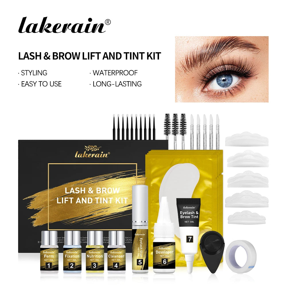 Pro Lash And Brow Tinting Kit For Lash Brow Lift Perm Fixation Setting Curled Lashes Long-lasting Set 4-6 Weeks Lash Curler Perm Oasis Select