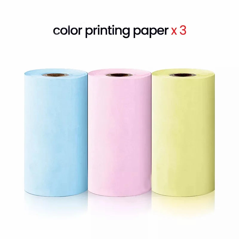 Mini Printer Thermal Paper Label Sticker Colorful Adhesive Self-adhesive Paper For Wireless Bluetooth Photo Inkless Printer 57mm Oasis Select 3pcs Thermal Color