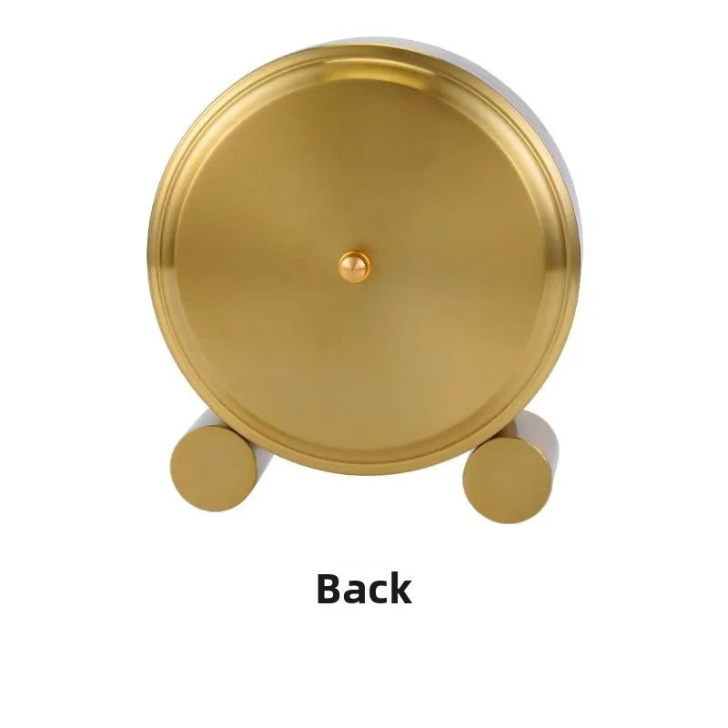 European Style Light Luxury Brass Base Clock Simple Desktop Modern Clock Nordic Creative Decoration Silent Exquisite Oasis Select