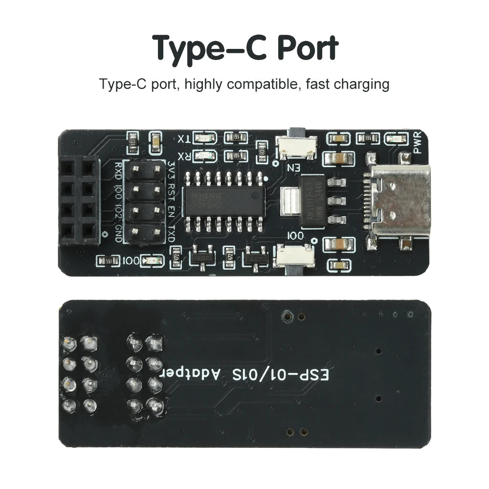 ESP-01/01S Wireless Transparent Transmission Module ESP8266 Serial to WiFi Adapter Module USB Converter Adapter Type-C Interface Oasis Select Default Title