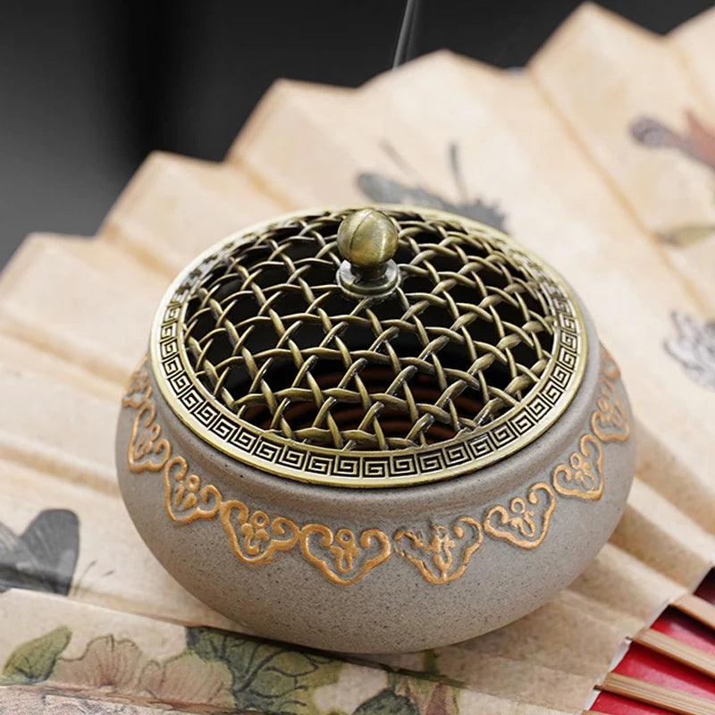Hollowed-out Tea Ceremony Incense Burner Household Indoor Ceramic Antique Zen Aromatherapy Stove Incense Holder Oasis Select