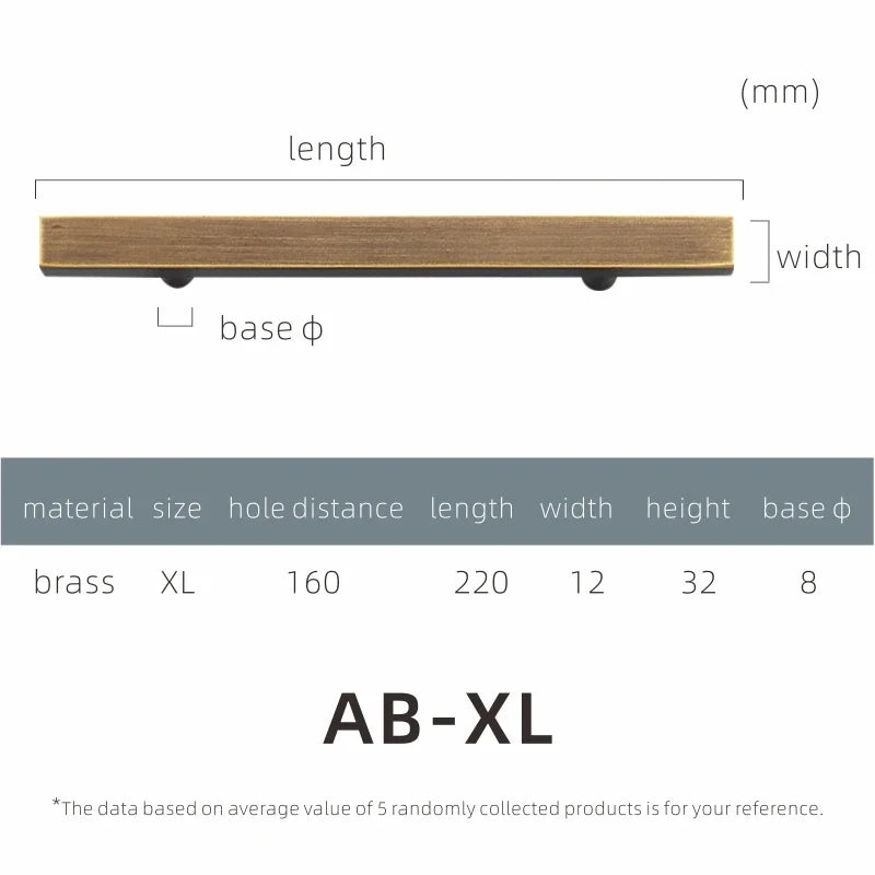 Brass Furniture Handles Modern Wardrobe Dresser Cupboard Drawer Cabinet Door Long Square Black/Gold Pulls Knobs Oasis Select AB-XL