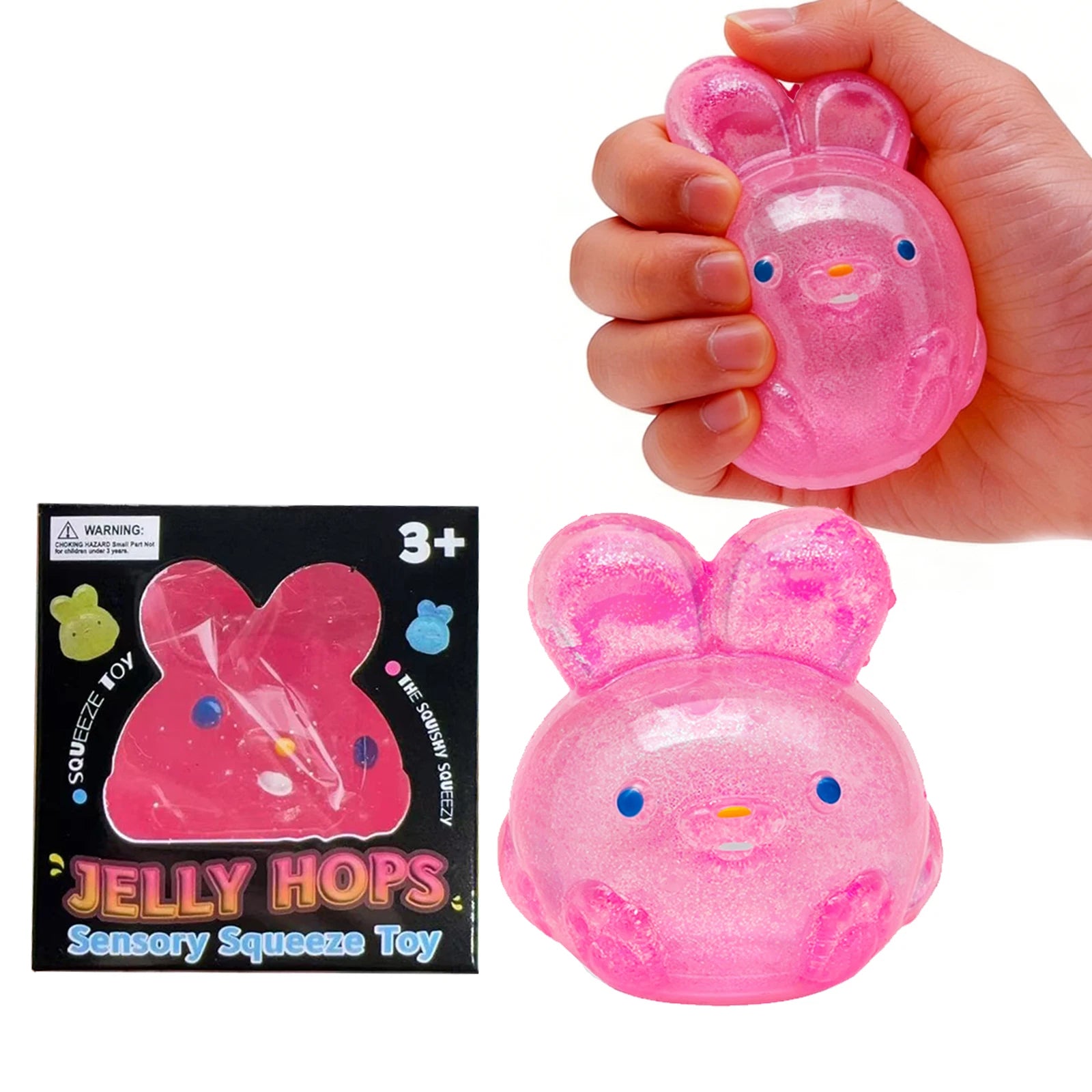 Jelly Squishy Toy Rabbit Shape TPR Material Stress Relief Toy For Kids Adults Fun Texture Portable Anti-Anxiety Toy Daily Use Oasis Select 1pc 2