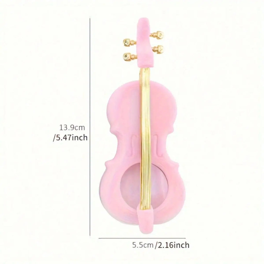 1PC Plastic Violin Design Jewelry Storage Box with Gift Packaging - Elegant Organizer for Rings, Necklaces, and Bracelets Oasis Select