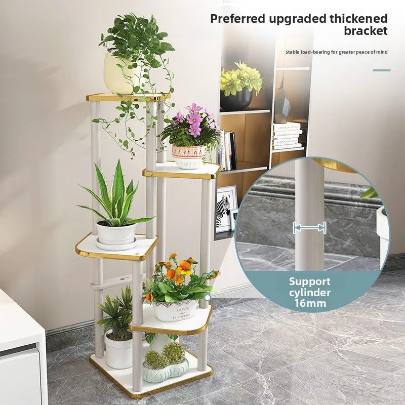 Solid wood flower rack indoor multi-layer green plant flower pot rack floor-to-ceiling flower rack Oasis Select