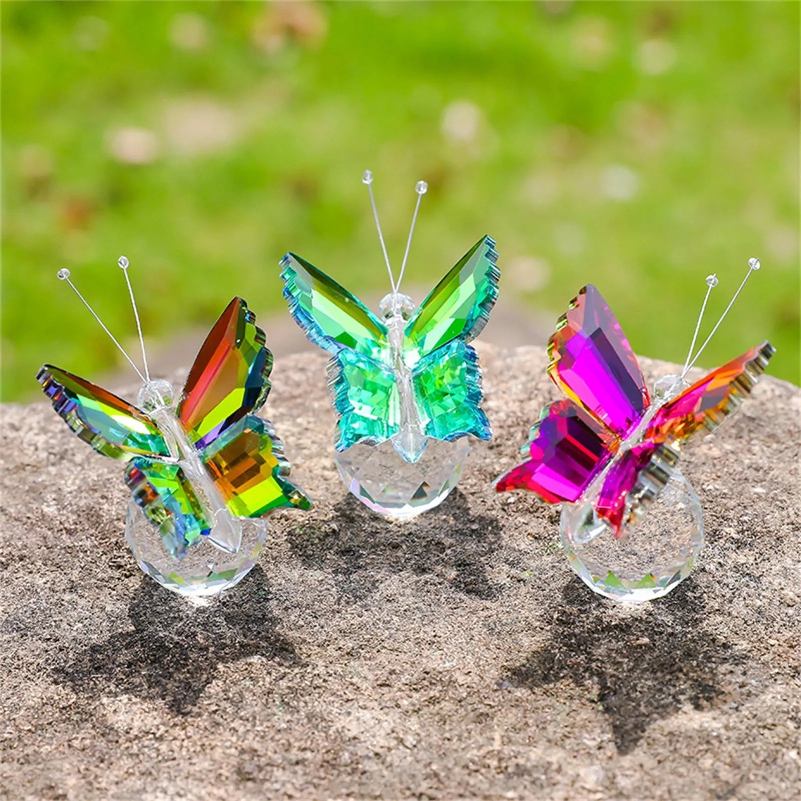 Crystal Handicrafts Three-Dimensional Butterfly Ornaments Souvenirs Small Gifts Creative Home Counter Tabletop Decoration Oasis Select