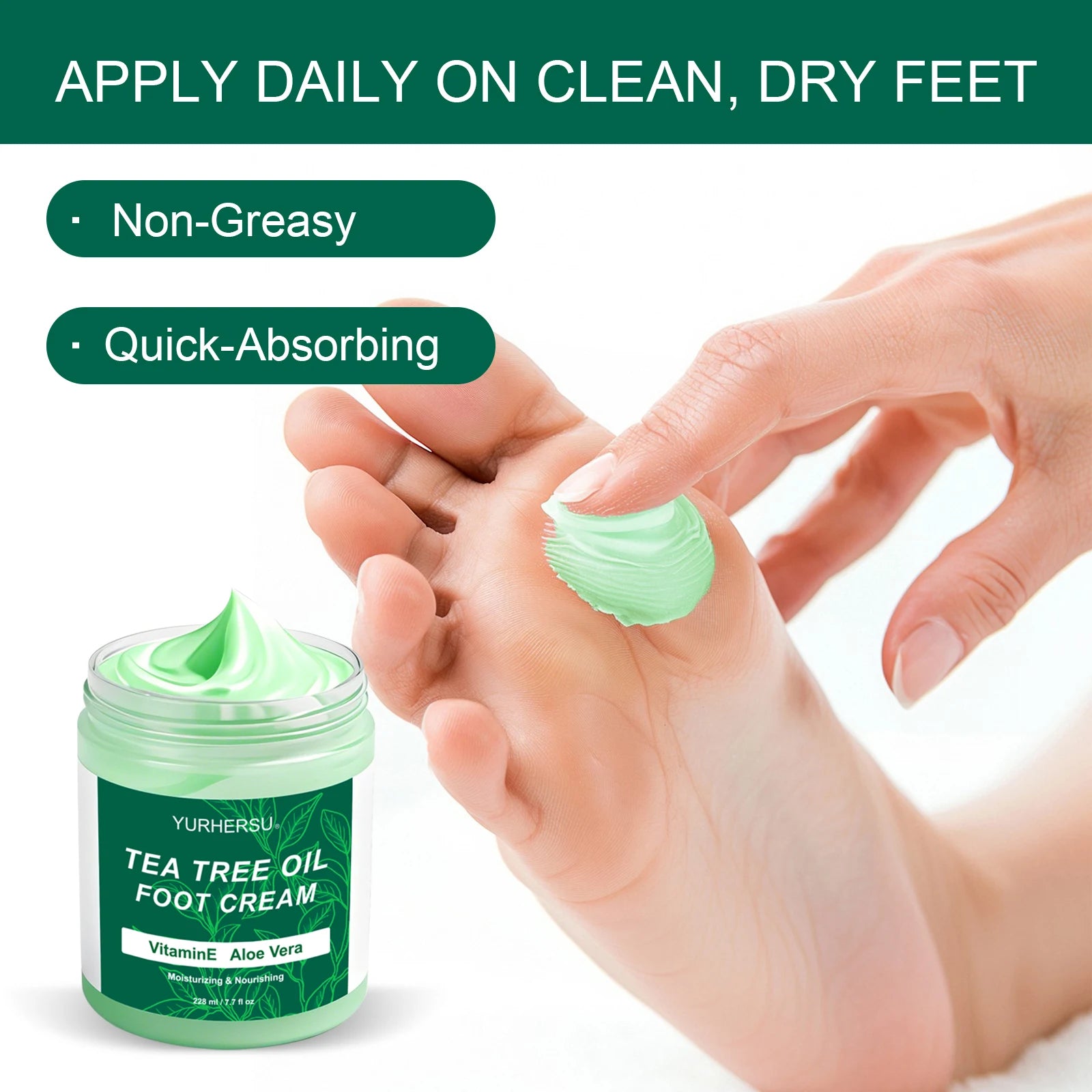 YURHERSU Foot Cream – Moisturizer for Dry Heels, Knees & Hands