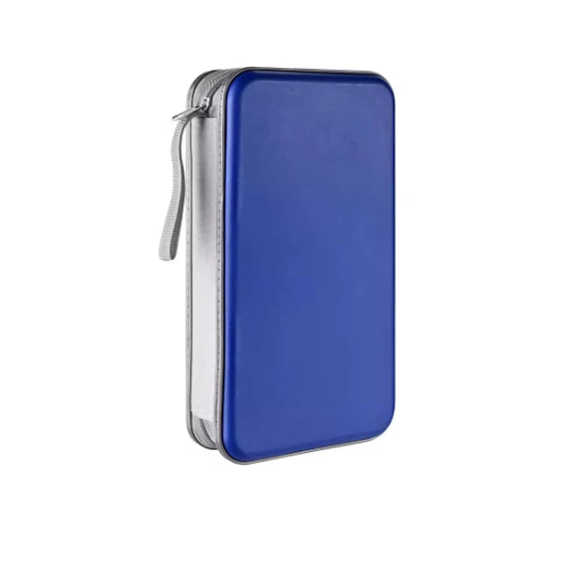 CD Case, DVD Case Holder 96 Capacity Hard Plastic CD DVD Disc Cases Storage Binder Wallet for Car Home Office Travel Oasis Select Blue