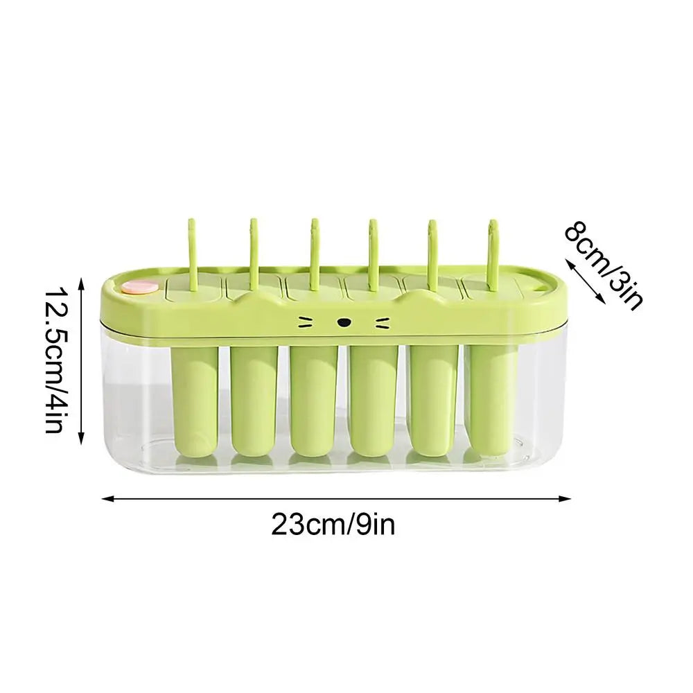 Pop Stick Maker Mold Popsicles Molds 6 Cavity Popsicles Molds Silicone Popsicles Maker Mold Ice Pop Molds Popsicles Sticks Oasis Select Green