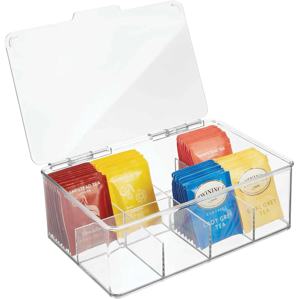Tea Bag Storage Box Office Multifunctional Storage Box with Lid Acrylic Organizer Coffee Bag Compartment Box Storage Box Oasis Select