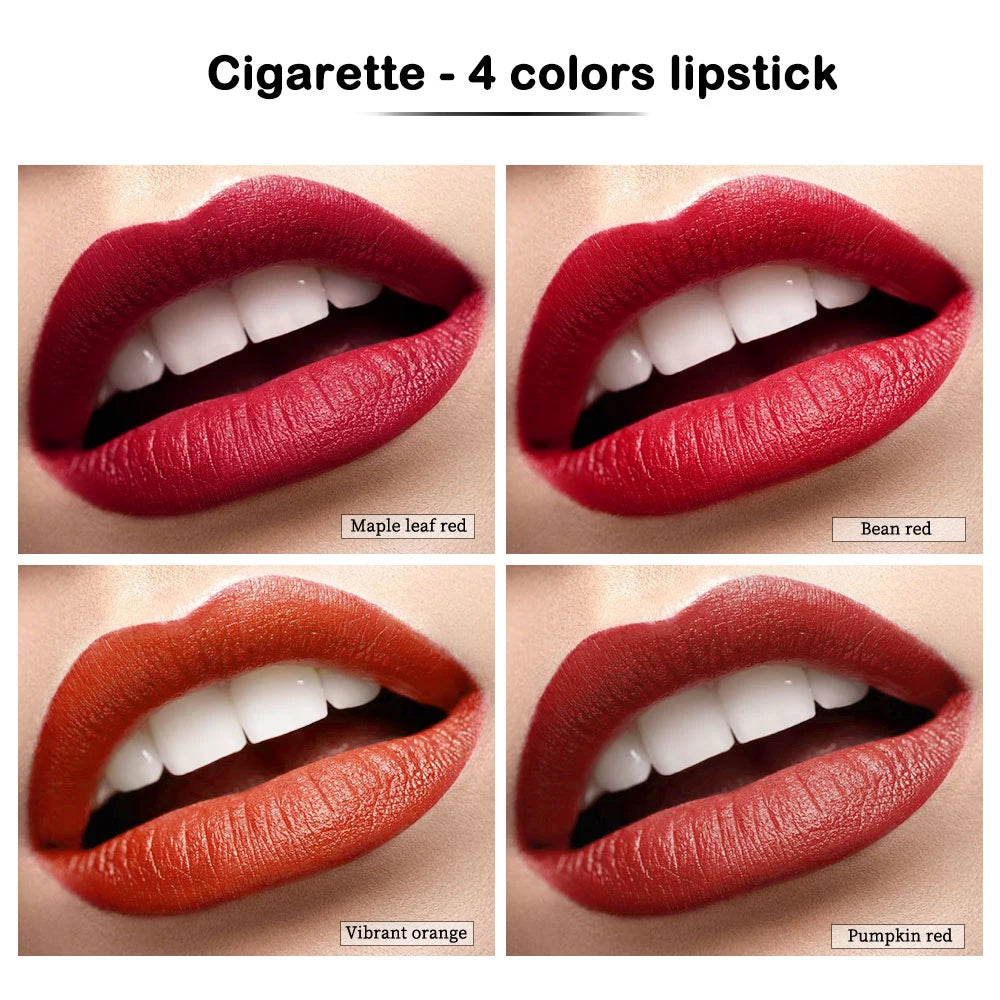 Matte Lipstick Lip Tint Set 4 Colors Waterproof Long Lasting Non-transfer Smooth Highly Pigmented Velvet Lip Sticks Makeup Oasis Select