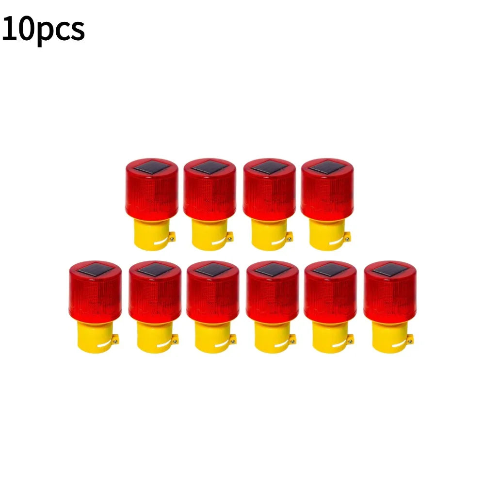 Solar LED Emergency Light Solar Traffic Tower Crane Warning Light LED Bulb Lamp For Construction Site Harbor Road Marine Lamp Oasis Select 10pcs