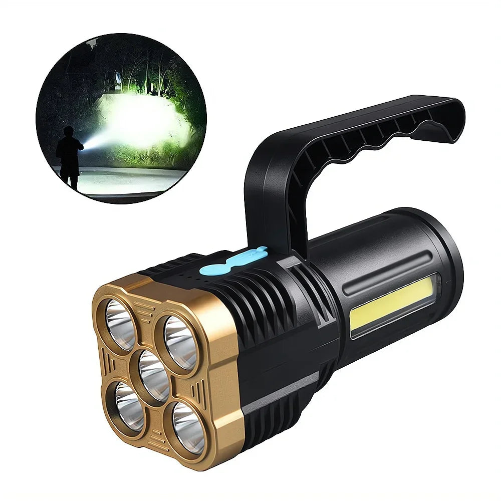 HVIERO 5-LED USB Rechargeable Waterproof Camping Flashlight