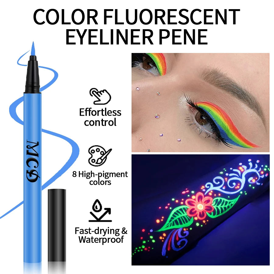 UV Neon Eyeliner Pen – Waterproof Fluorescent Liquid Eye Liner