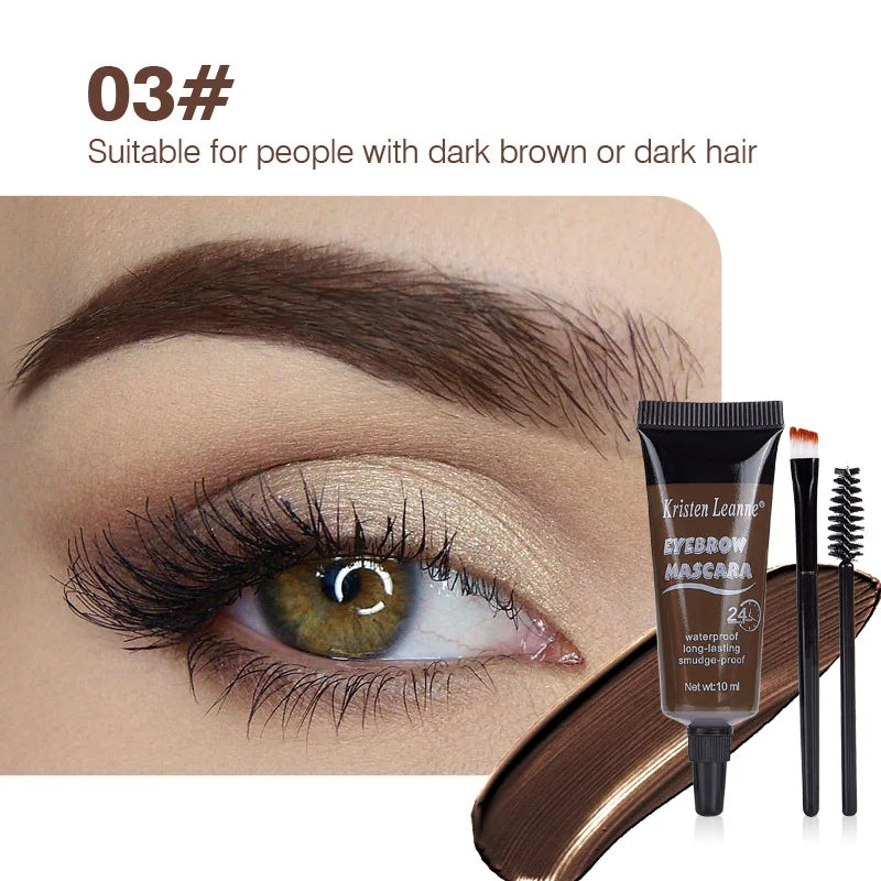 6 Colors Eyebrow Dye Creamt 1pcs - Waterproof Tint Gel with Makeup Brush Long-Lasting Formula Eyebrow Gel & Dye Oasis Select 03