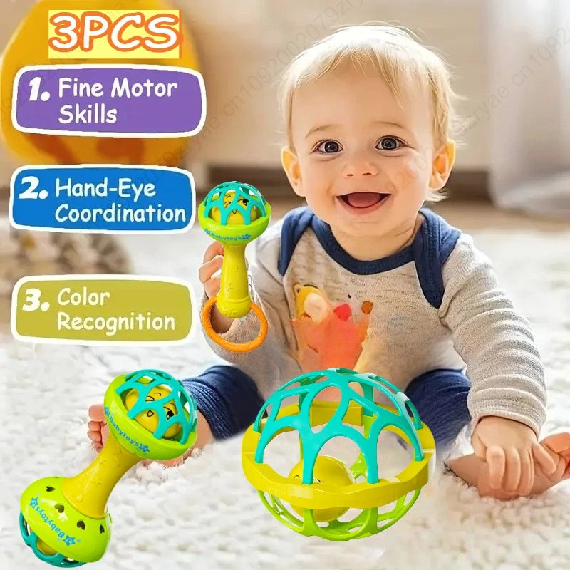 Baby Rattle Shaker Grab & Spin Sensory Toy | 0–12 Months Gift