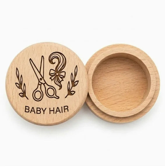 Wooden Fetal Hair Keepsake Box, Lightweight Minimalist Storage Case, Portable Baby First Memory Souvenir Gift for New Parents Oasis Select B