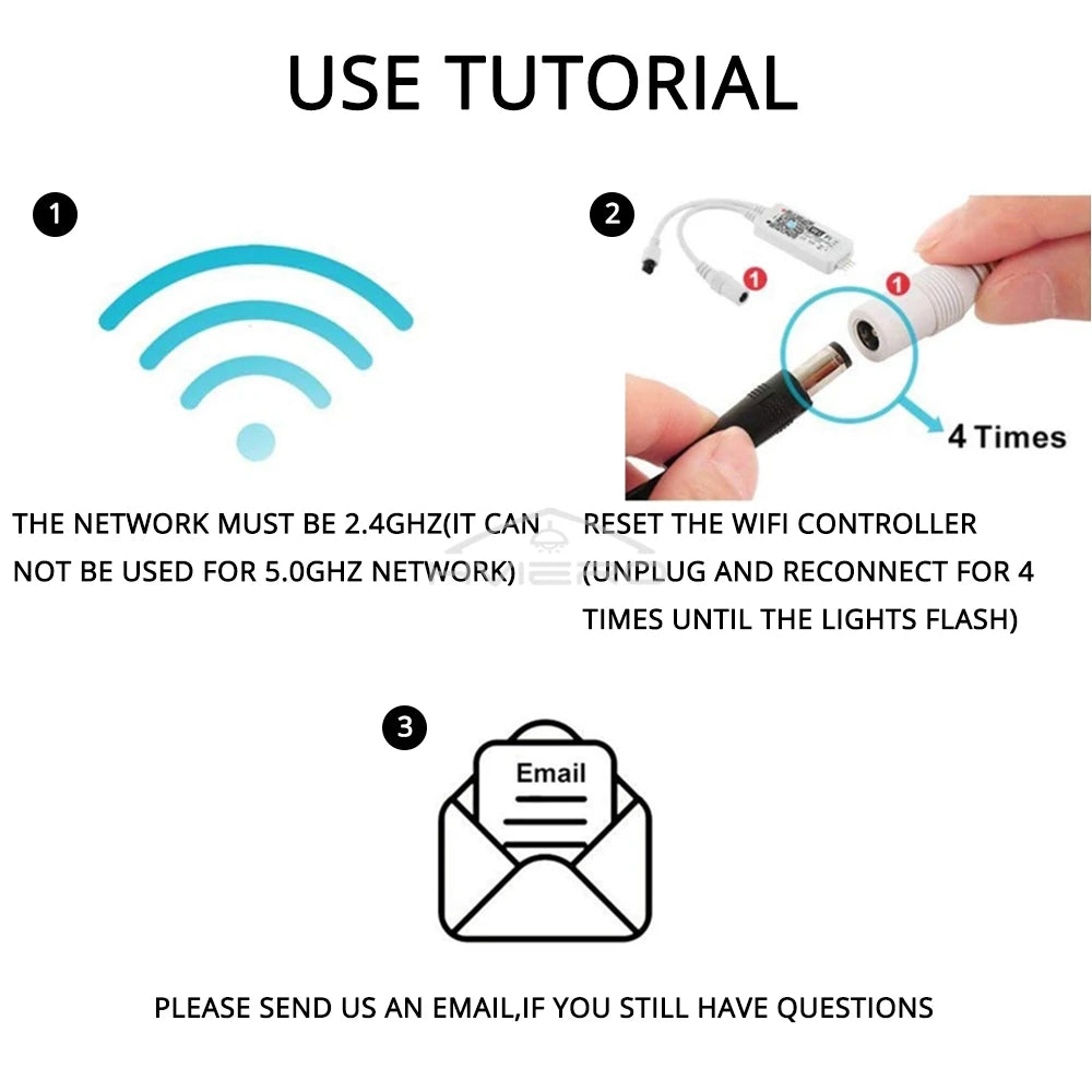 WiFi RGB LED Strip Controller 24/44 Key Remote Dimmer Timer