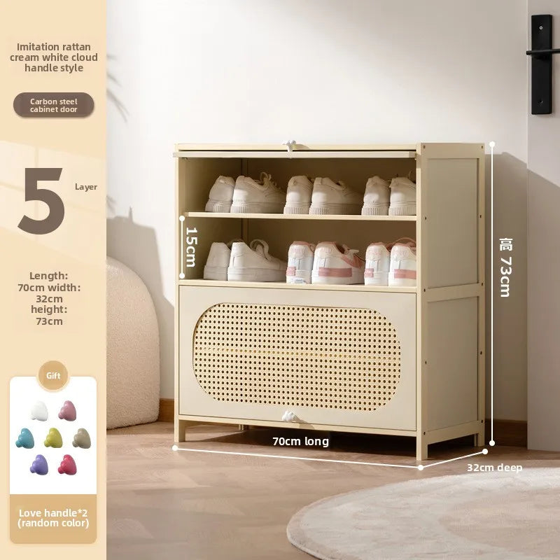 Multi-layer locker at the entrance of the home, large-capacity storage cabinet, dust-proof shoe rack, small narrow bamboo. Oasis Select 5-70