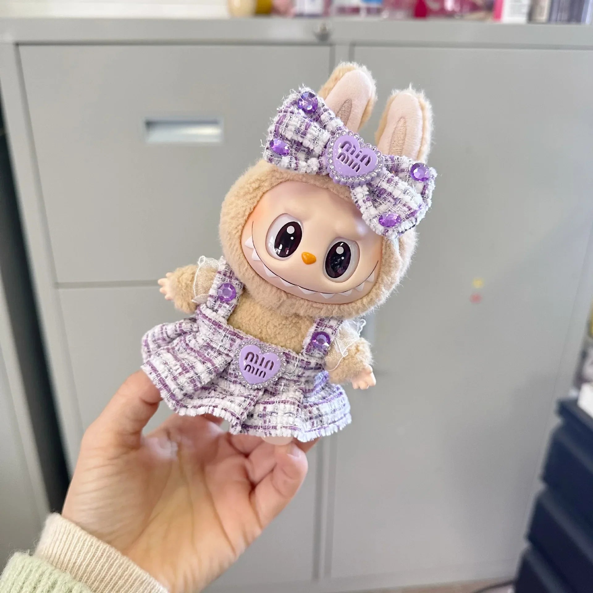 17cm Mini Plush Doll'S Clothes Outfit Accessories For Korea Kpop Exo Labubu Idol suit Clothing Gift，Only clothes and no dolls Oasis Select 2pcs set purple C