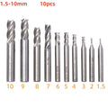 7–10 Pc 4-Flute Titanium HSS End Mill Set 1.5–10mm CNC Router CNC End Mill Set Oasis Select 1.5-10mm(10pcs)