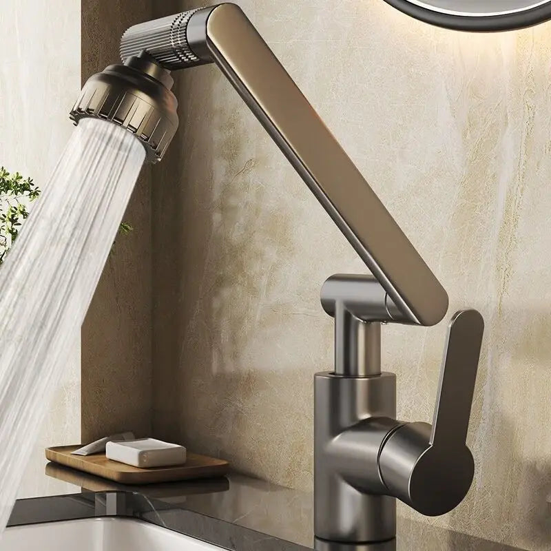 Rotating Dual-Mode Kitchen & Bathroom Faucet – Hot & Cold