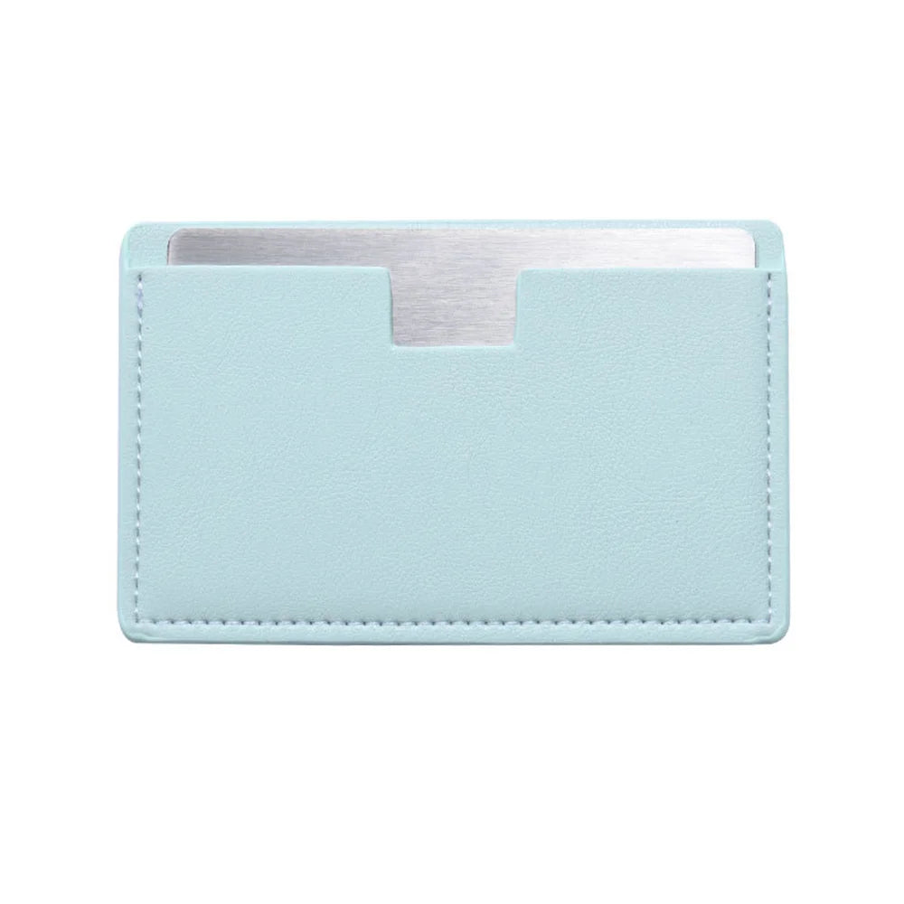 Shatterproof Pocket Makeup Mirror – PU Leather Card Size