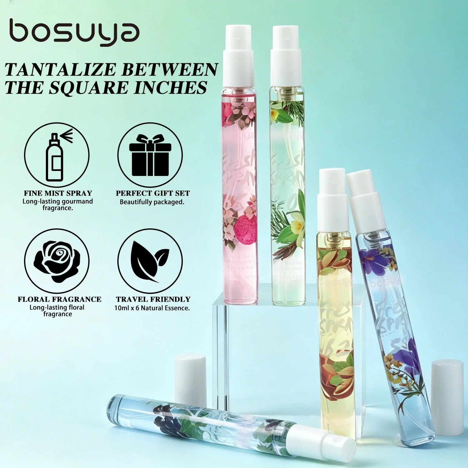 5-Piece Floral & Fruity Perfume Gift Set – Alcohol Free, Unisex Perfume Gift Set Oasis Select