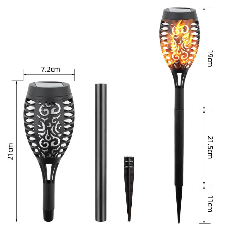 12LED Solar Flame Torch Light Flickering Waterproof Outdoor Garden Lawn Path Yard Patio Floor Lamp Decoration Oasis Select
