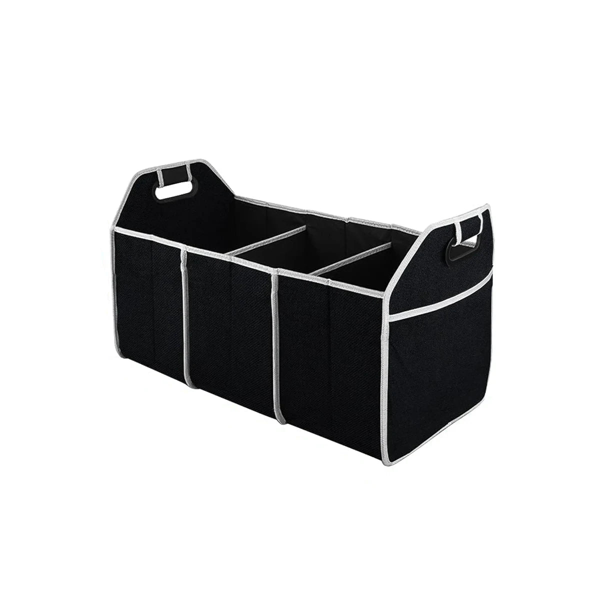 Foldable Car Trunk Organizer 3-Compartment Cargo Storage Bag, Camping Gear & Groceries, Fits All Vehicles, Black Oasis Select Black