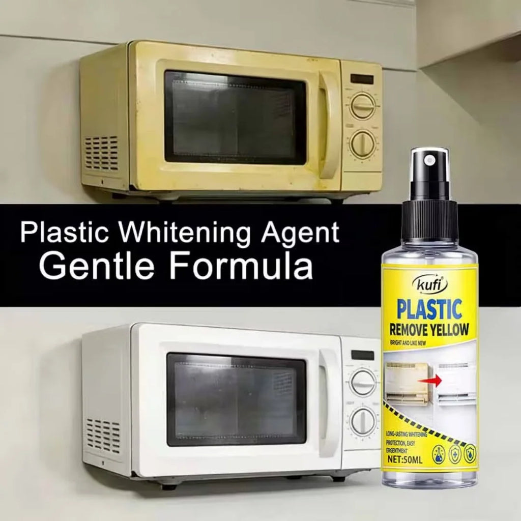 Plastic Yellowing Remover Spray - Fast-Acting Brightening Solution, Restores Faded Plastic on AC Units, Appliances & Auto Trim Oasis Select