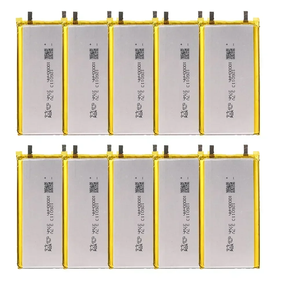 Rechargeable Batteries 3.7V 10000mAh 1260110 Li-polymer Battery Lithium Polymer for Toy Power Bank GPS Laptop Camping Lights Diy Oasis Select 10PCS