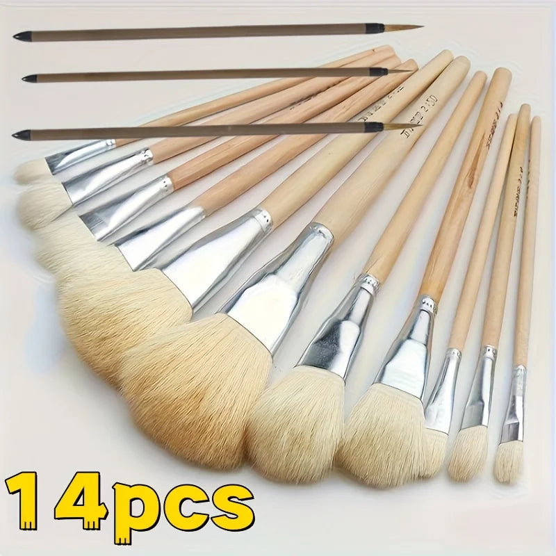 14-piece high-quality soft color painting S-pen, coloring brush, suitable for glue, glass, ceramic painting, traditional paintin Oasis Select Default Title
