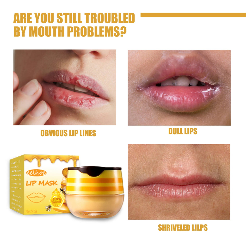 Eelhoe Honey Lip Mask – Moisturizing & Exfoliating Lip Care Lip Mask Treatment Oasis Select