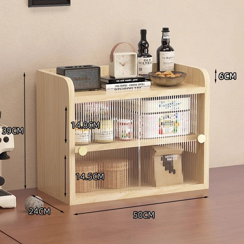 Multi-functional Cup holder storage Shelf dust-proof water cup tea cup coffee cup side cabinet storage Oasis Select Log color 3