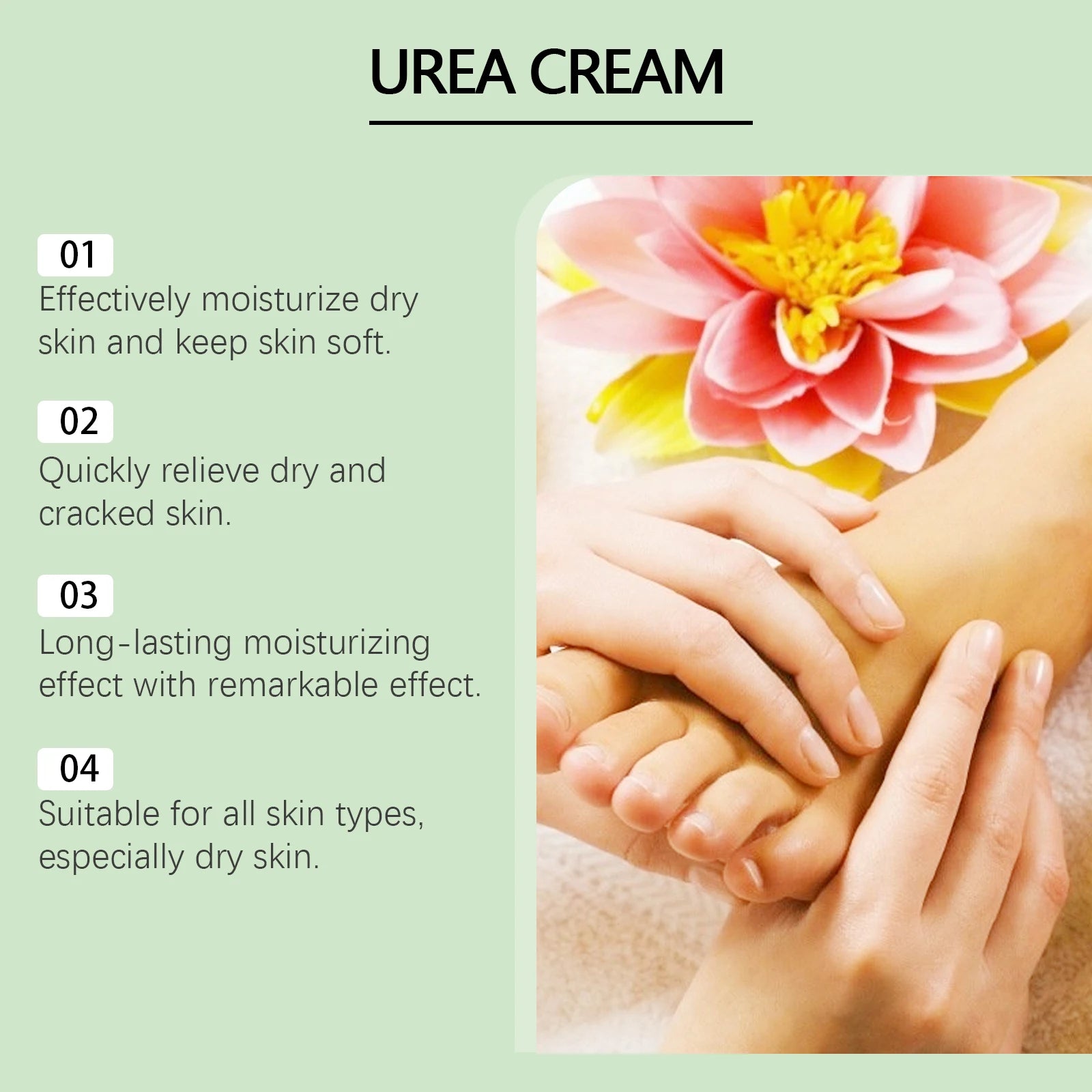 40% Urea Foot Care Cream Overnight Moisturizing Removes Dead Skin Nourishing Dry Rough Repair Cracked Heels & Calluses Moisture Oasis Select