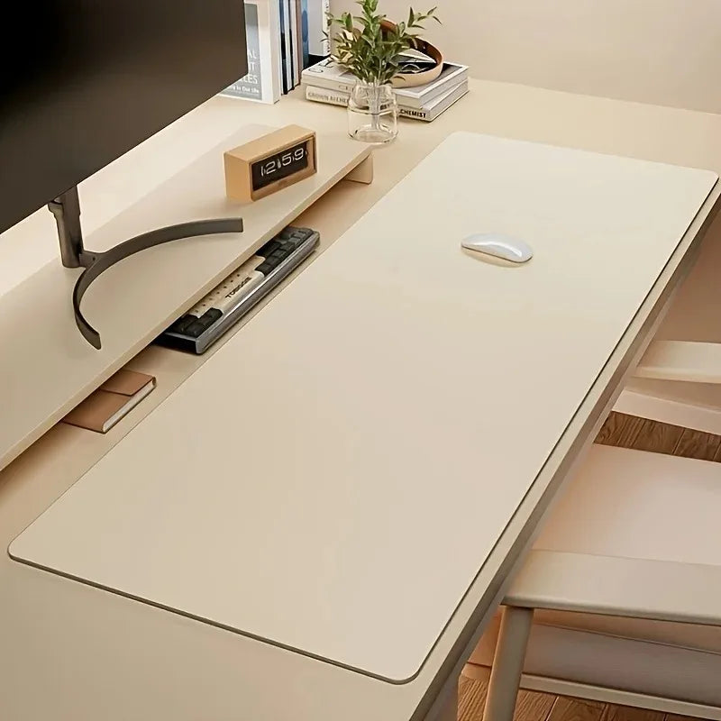 1pc Large Faux Leather Mouse Pad, Non-Slip Waterproof Desk Pad for Office, Easy To Clean Computer Mat Mouse Pads, Gaming Desk Oasis Select Beige 60x30cm