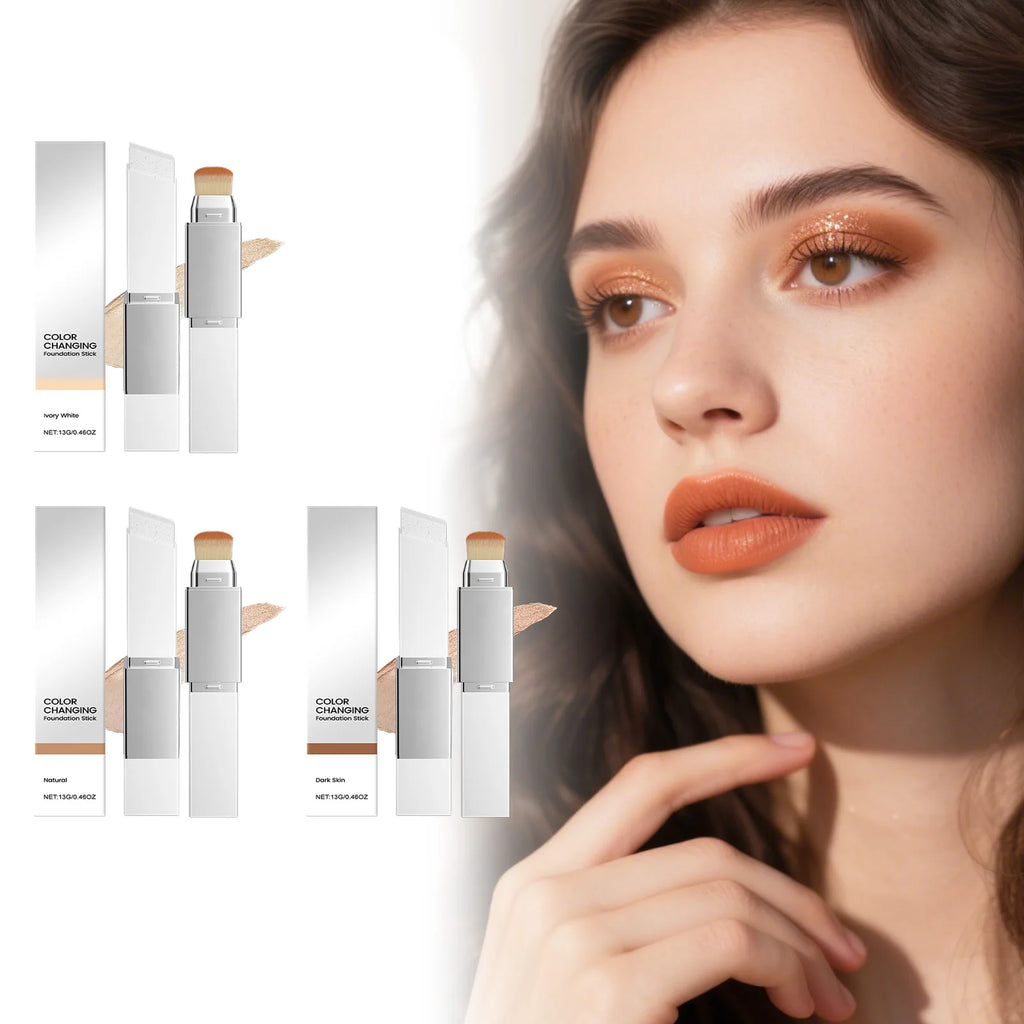 Hoygi 2-in-1 Color-Changing Foundation Stick with Brush Foundation Stick Oasis Select