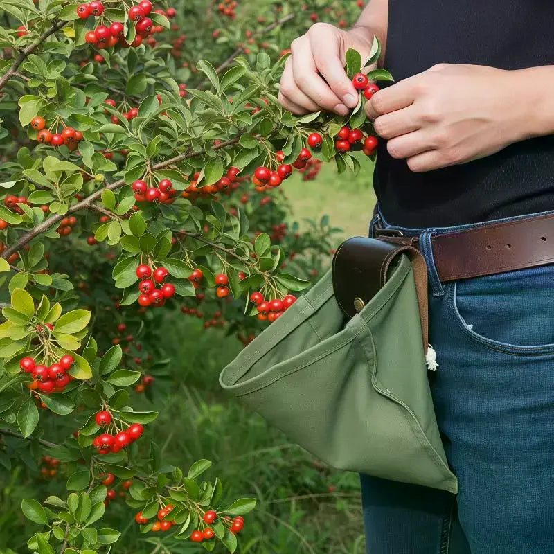 Portable Outdoor Waist Bag Wear-resistant PU Leather Foldable Hanging Storage Pouch for Cycling Running Camping Use Oasis Select