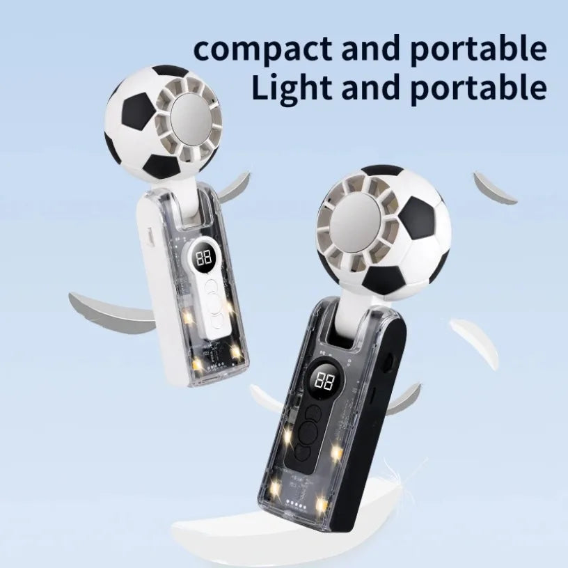 3 In 1 Handheld Neck Desktop Fan Semiconductor Cooling 100 Speed Digital Display 10H Battery USB C LED SOS Light Mini Fan Oasis Select