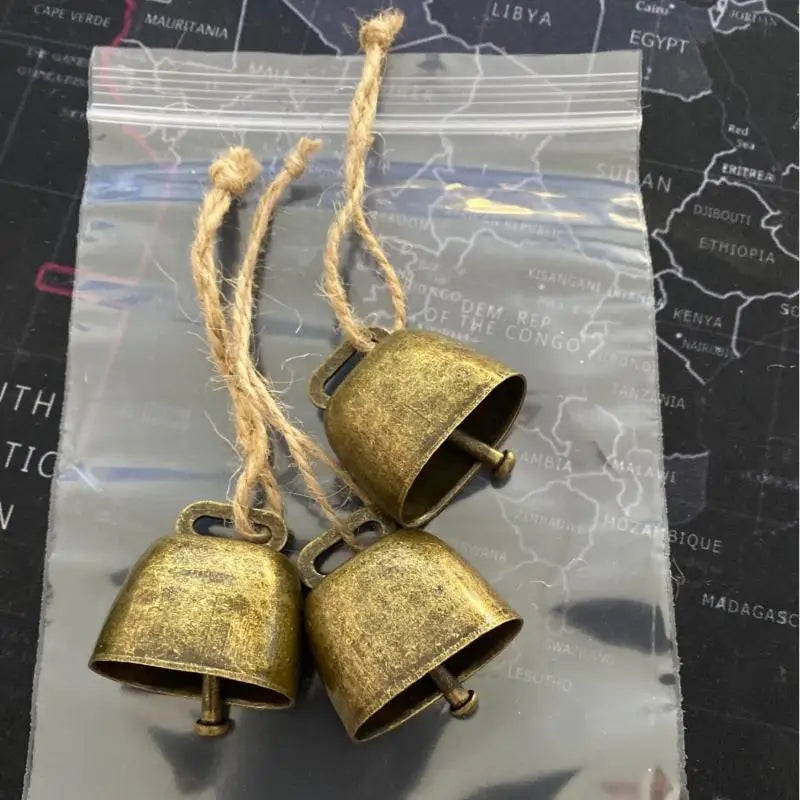 Hot Sale Cow And Sheep Bells Pet Copper Bells Christmas Decoration Jingle Bells With Hemp Rope Loud Bells Xmas Hanging Ornament Oasis Select Other Bronze