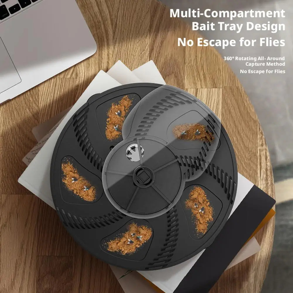 Automatic Fly Trap USB Electric Rotating Fly Trap Safety Indoor Outdoor Flytrap Quiet Removable Home Kitchen Garden Flytrap Oasis Select